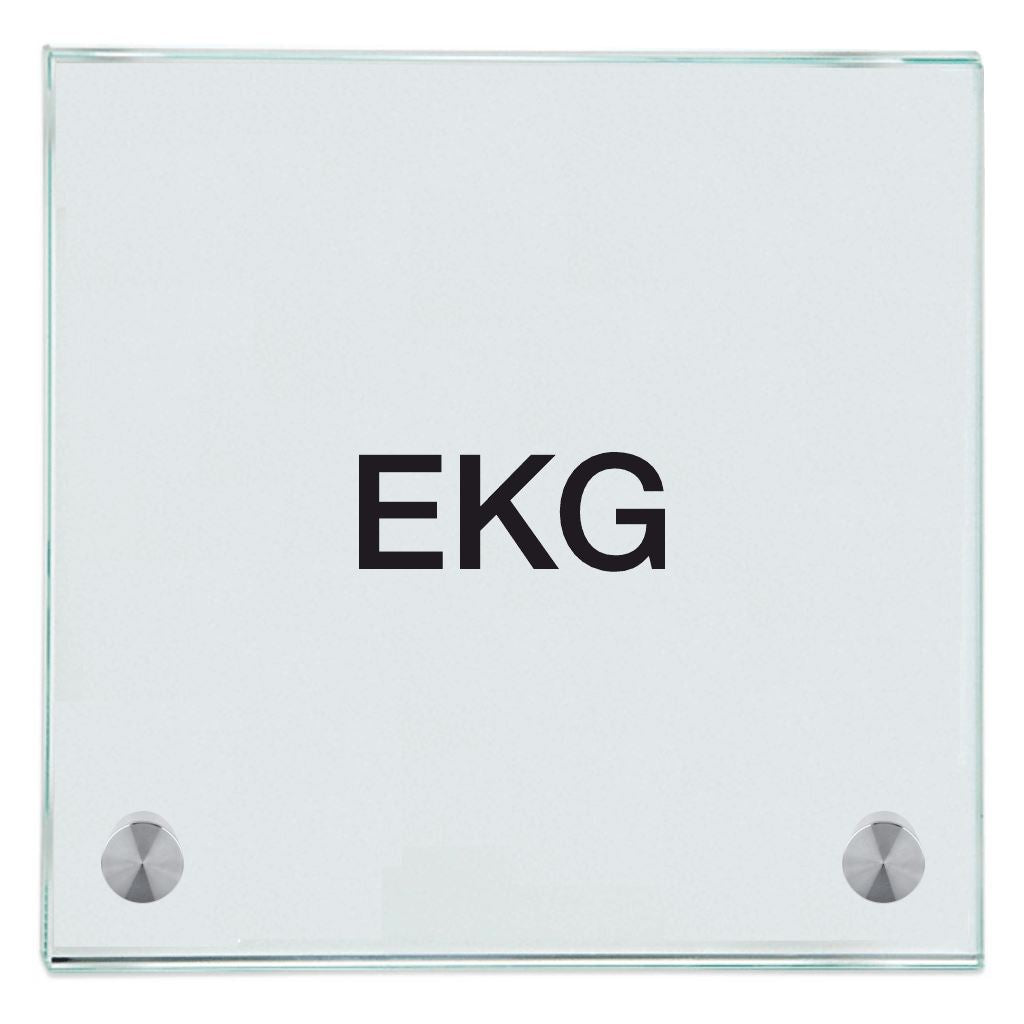 Praxisschild aus Glas EKG mit 2 oder 4 Haltern Praxisschild aus Glas EKG 7