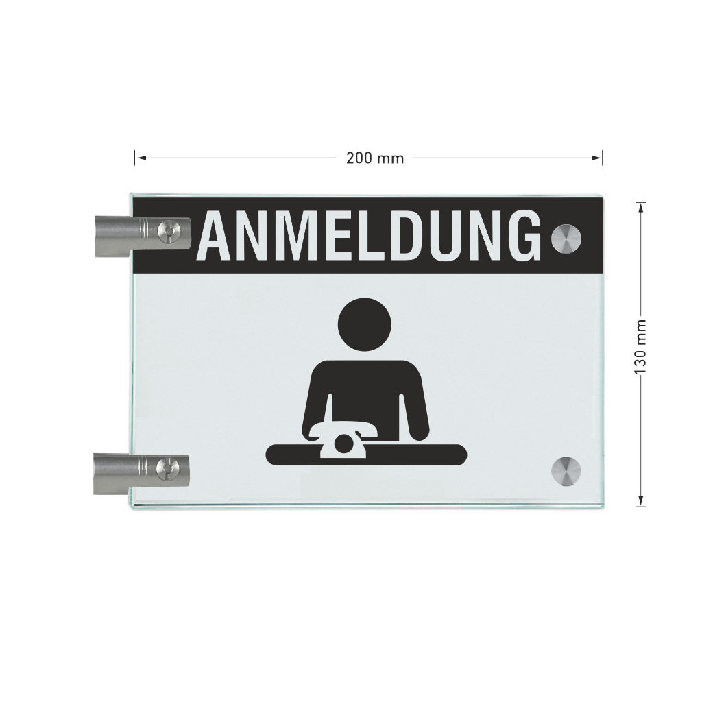 Fahnenschild Anmeldung mit Balken 15