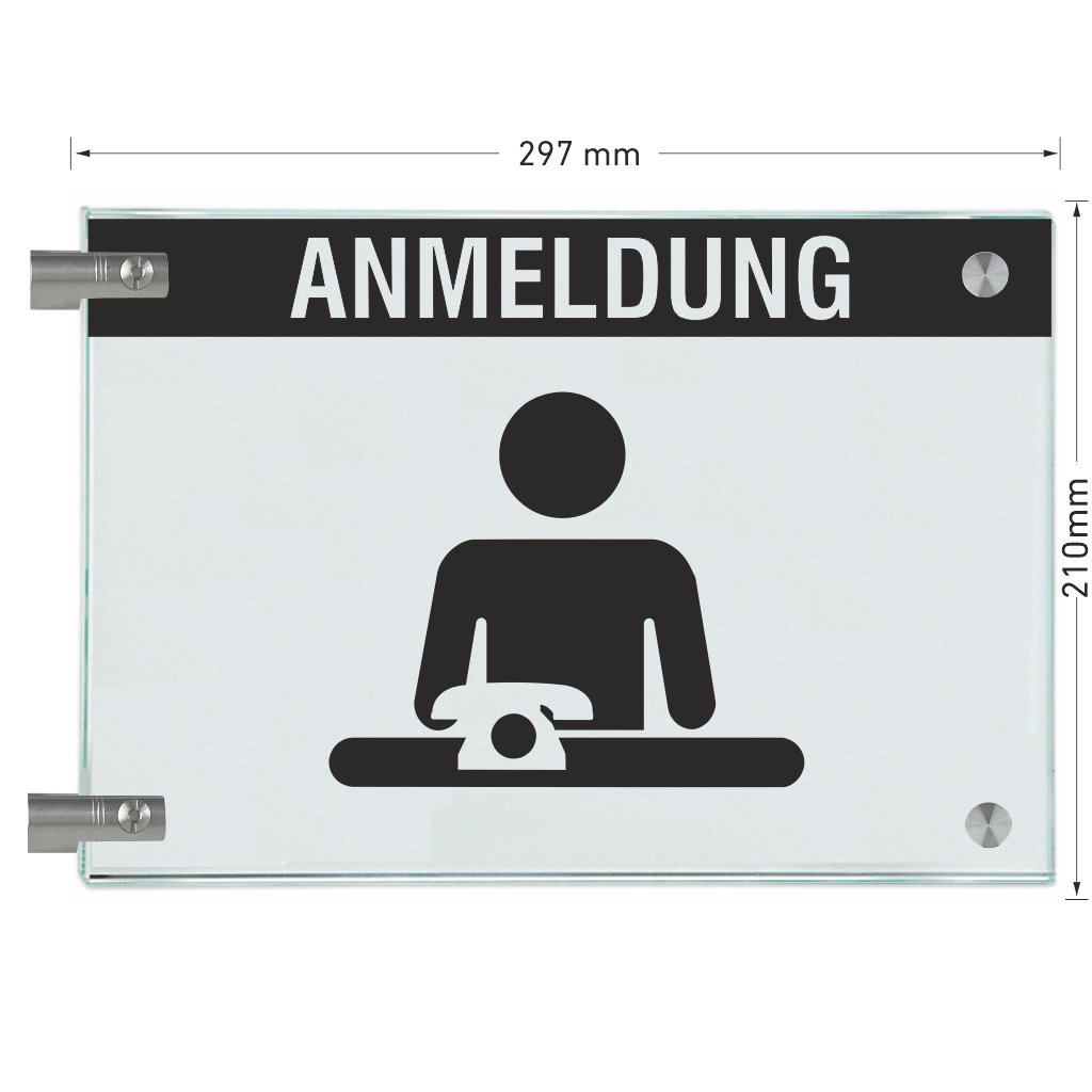 Fahnenschild Anmeldung mit Balken 10