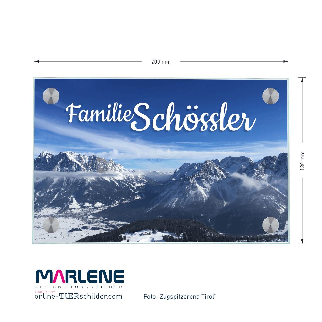 Türschild Zugspitzarena personalisiert Online - Türschilder, Türschilder vom Profi. 130x200mm