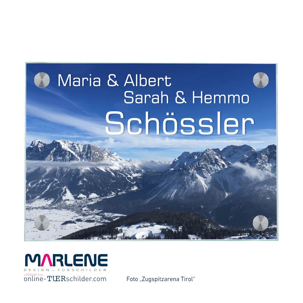 Türschild Zugspitzarena personalisiert Online - Türschilder, Türschilder vom Profi.