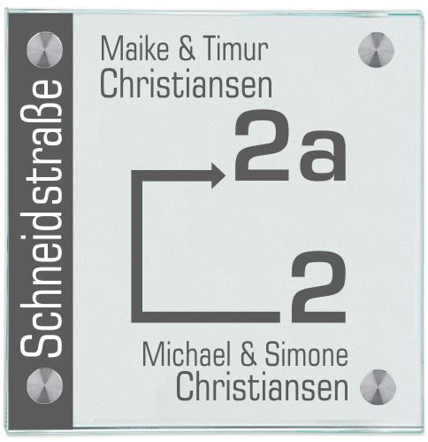 Haustürschild 2a um die Ecke personalisiert Haustürschild 2a um die Ecke online-tuerschilder.com