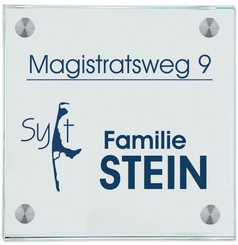 Haustürschilder Sylt mit Ihrem Wunschnamen (3 Entwürfe per Mail) - Haustürschild Haustürschild Graf online-tuerschilder.com