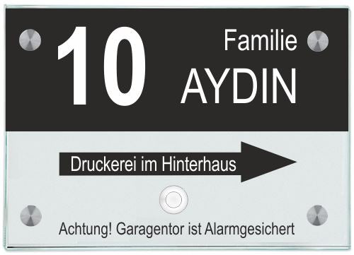 Namensschilder mit Klingelknopf Motiv Nr. 10 mit Ihrem Wunschtext Klingelschild Halbkreis online-tuerschilder.com