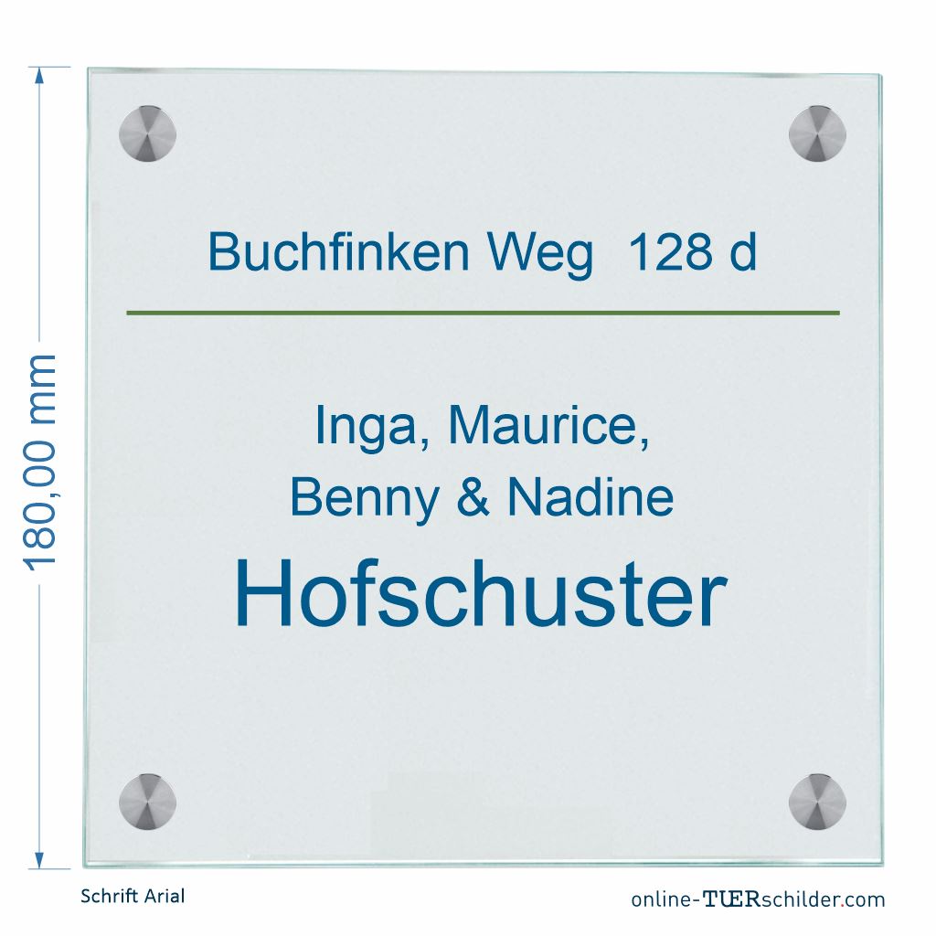 Haustürschilder Graf personalisiert Haustürschild Graf online-tuerschilder.com 180x180mm