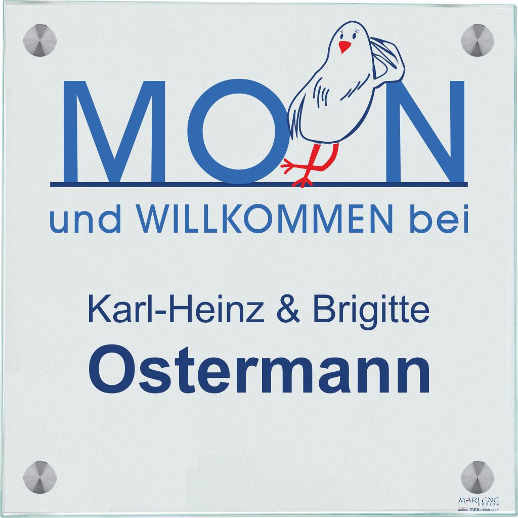 Haustürschild Moin Möwe locker personalisiert