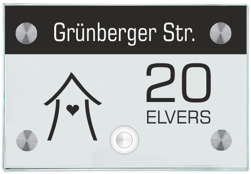 Haustürschild mit Klingelknopf Hütte 1