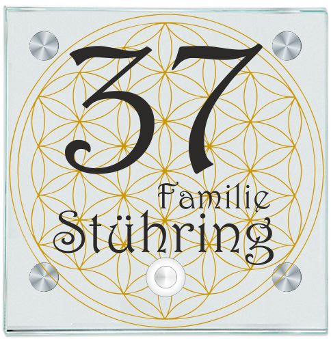 Namensschild mit Klingelknopf Motiv 37 mit Ihrem Wunschtext Klingelschild 37