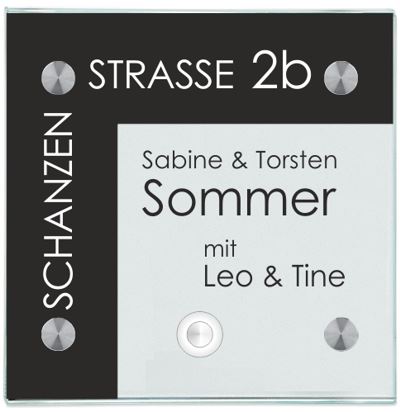 Namensschilder mit Klingelknopf Sommer 1
