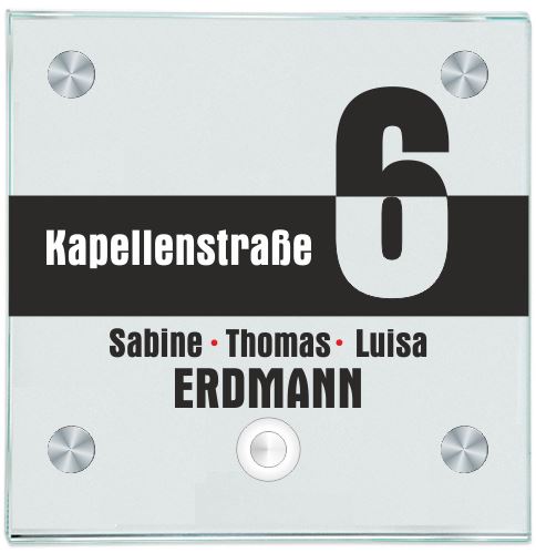 Haustürschild mit Klingelknopf 6 1
