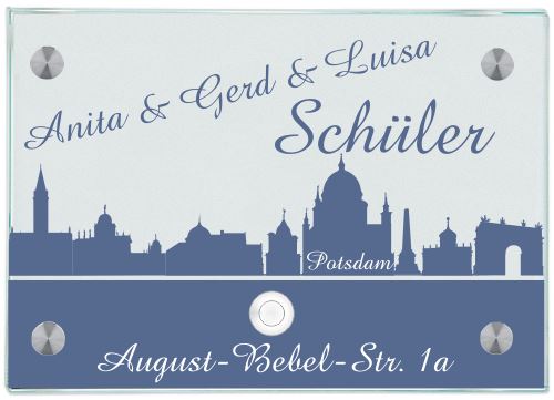 Haustürschild mit Klingelknopf Skyline Potsdam 1
