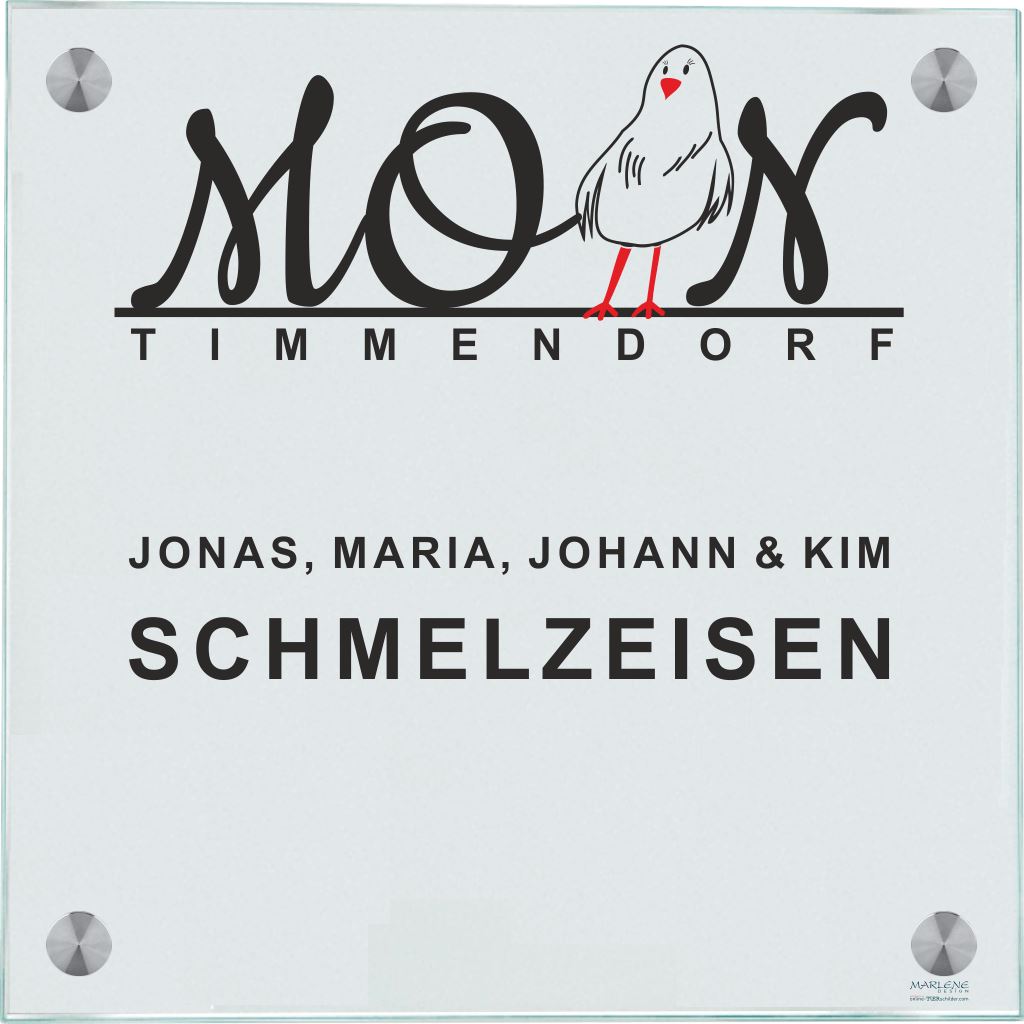 Haustürschilder Moin mit Ihrem Wunschnamen (3 Entwürfe per Mail) - Haustürschild Haustürschild Graf online-tuerschilder.com 200x200mm