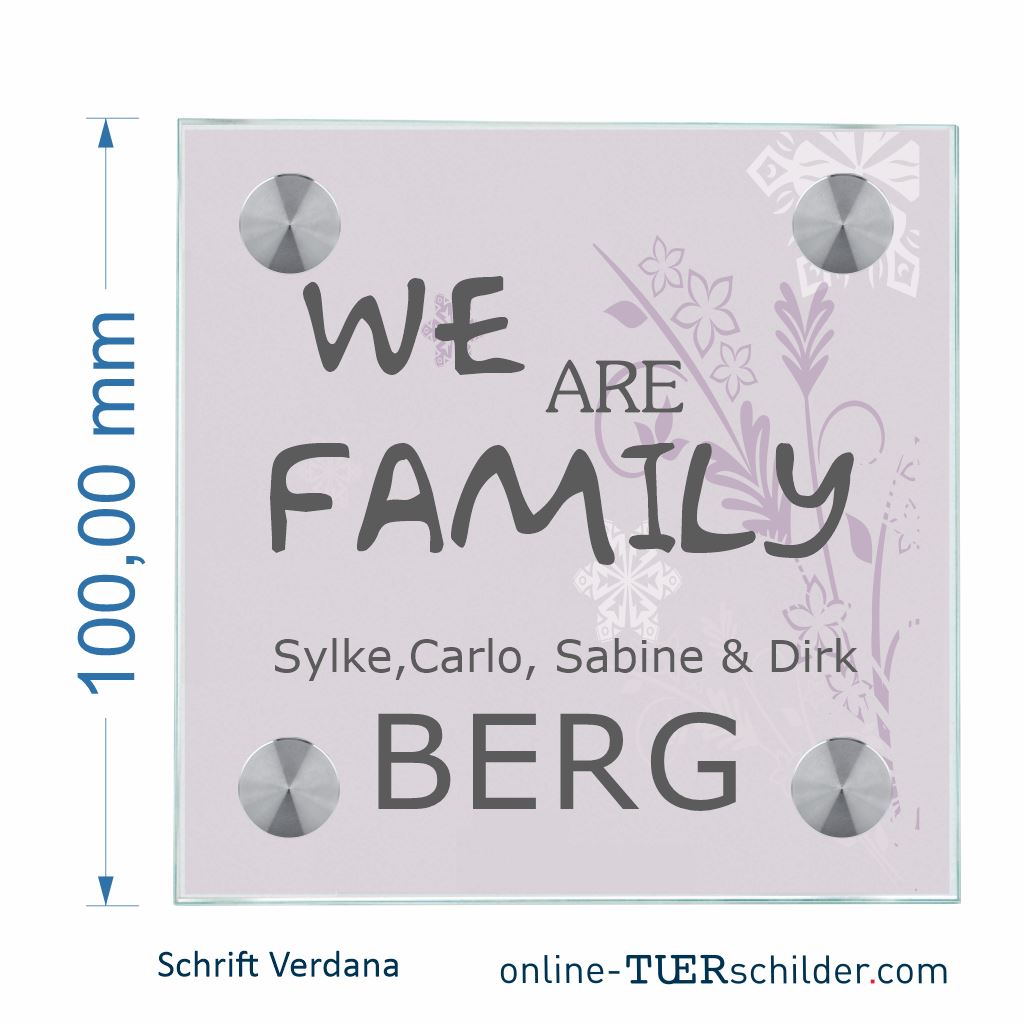 Haustürschilder We are Family 2 personalisiert Haustürschild We are Family 2 online-tuerschilder.com
