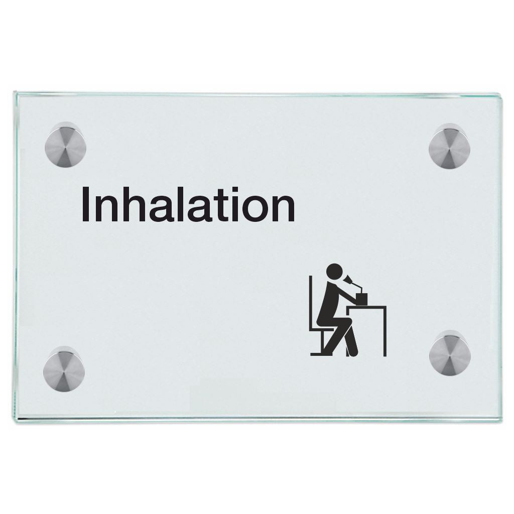 Praxisschild aus Glas Inhalation 7