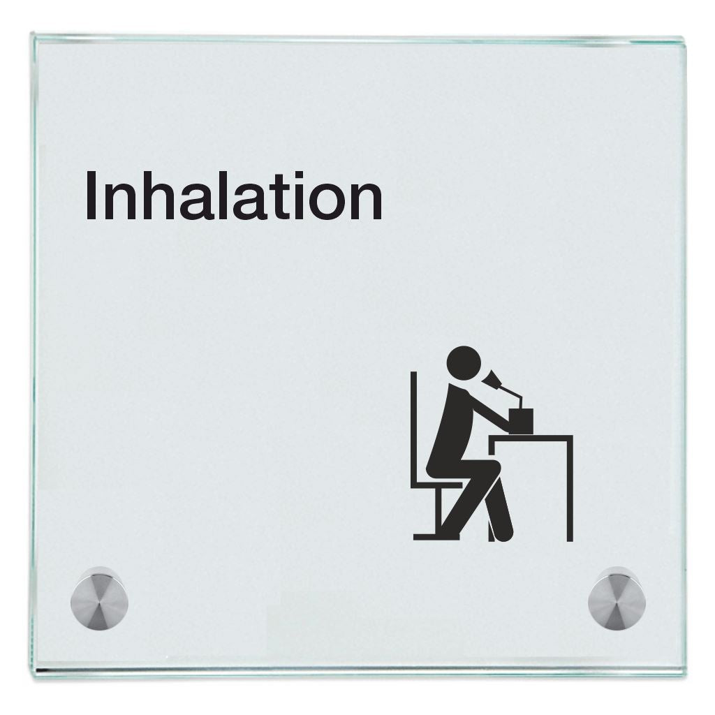 Praxisschild aus Glas Inhalation Praxisschild aus Glas 1