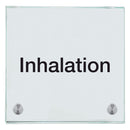 Praxisschild aus Glas Inhalation mit 2/4 Haltern Praxisschild aus Glas 6