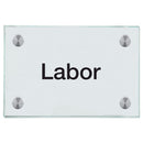 Praxisschild aus Glas Labor mit 2 oder 4 Haltern Praxisschild aus Glas Labor online-tuerschilder.com 100x150mm 4 Halter ohne Piktogramm