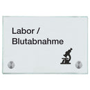 Praxisschilder aus Glas Labor 8