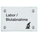 Praxisschilder aus Glas Labor 7