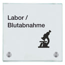 Praxisschilder aus Glas Labor 2