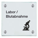 Praxisschilder aus Glas Labor 1