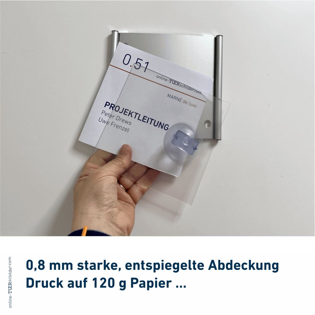 Türschild für Ihr Büro Marne de Luxe - mit Edelstahlabdeckkappen - 6