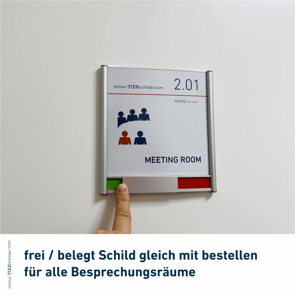 Türschild für Ihr Büro Marne de Luxe - mit Edelstahlabdeckkappen - 9