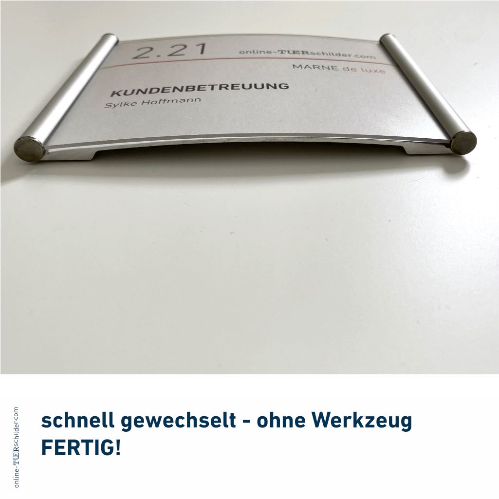 Türschild für Ihr Büro Marne de Luxe - mit Edelstahlabdeckkappen - 9