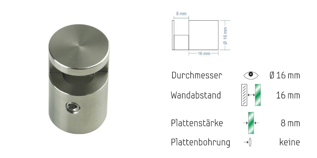 Abstandshalter Nützen klein zur Klemmbefestigung - Ø 16 mm WA: 16 mm