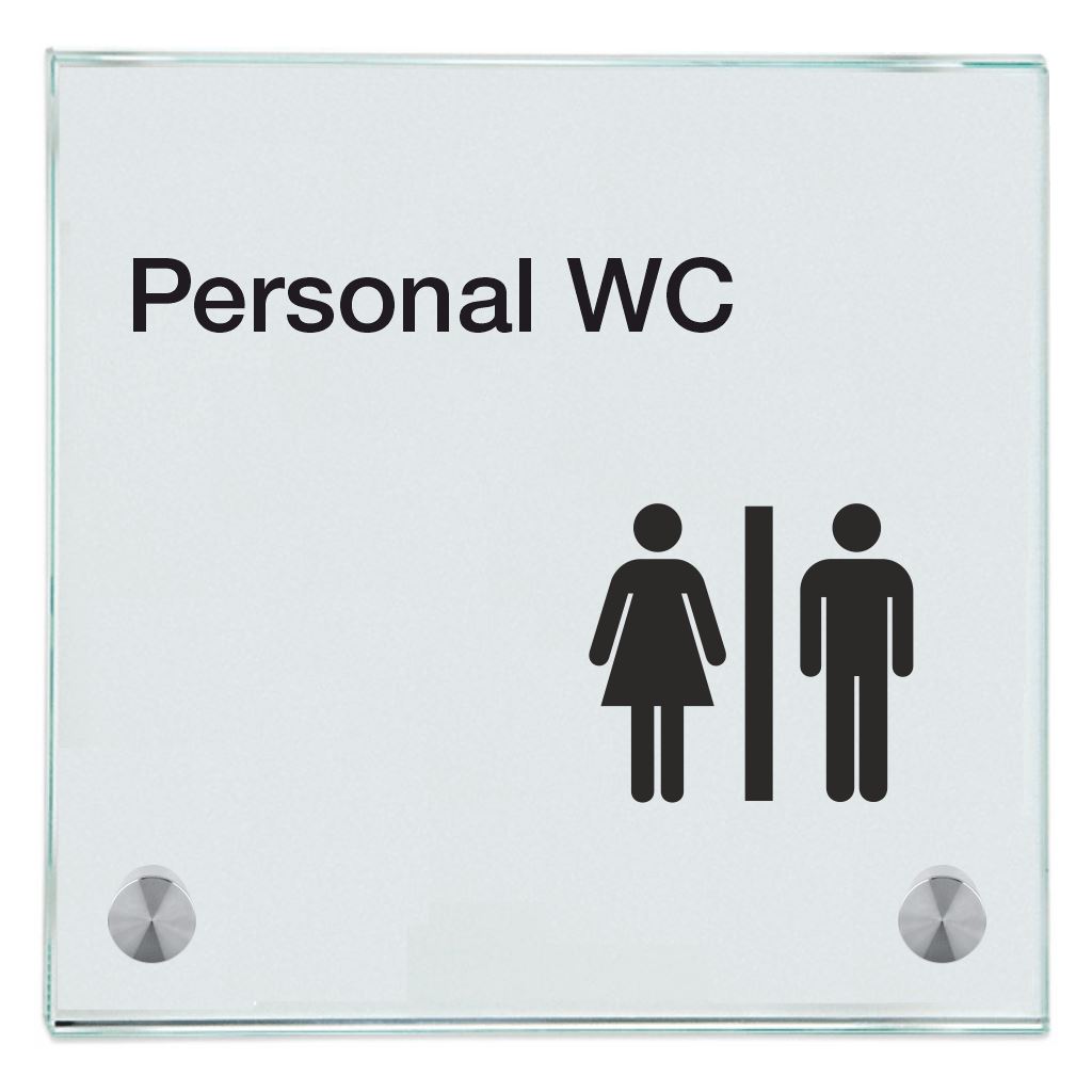 Praxisschilder aus Glas Personal WC 2