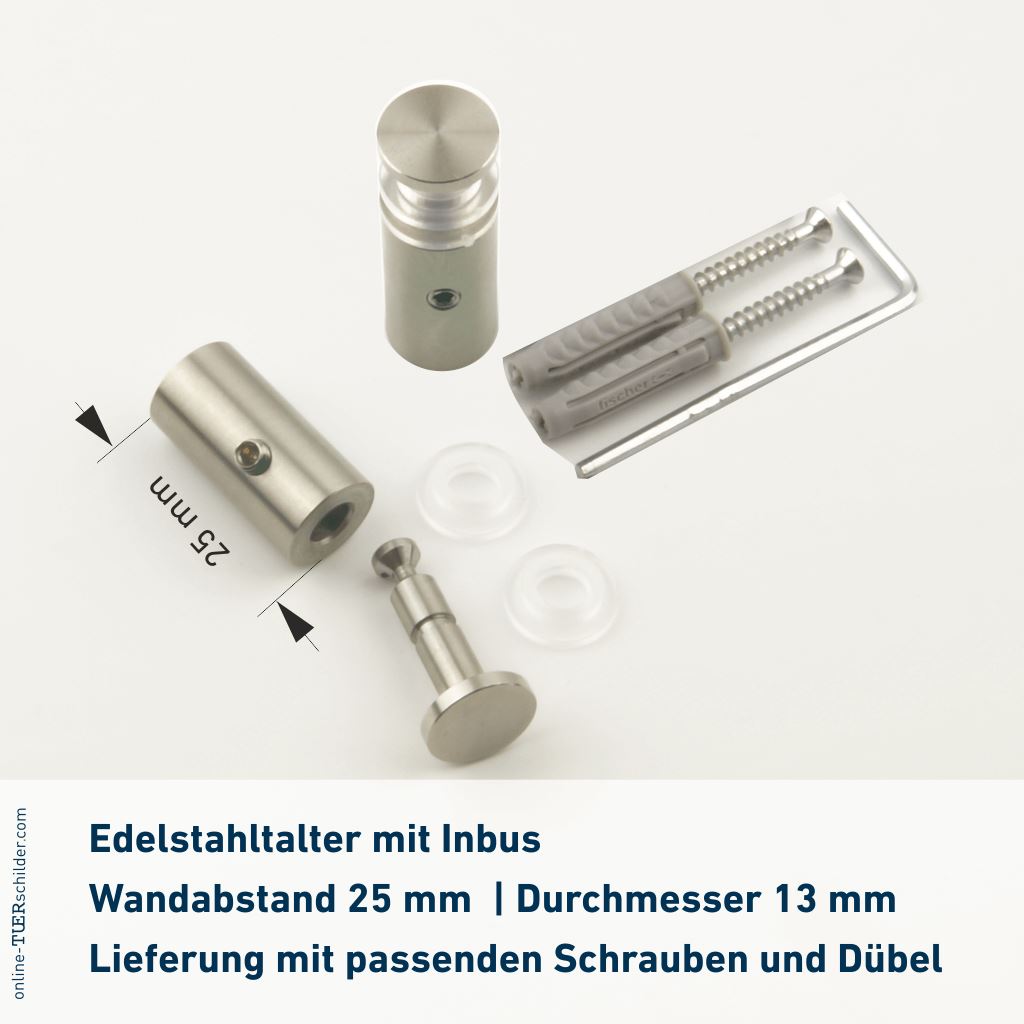 Türschild für Ihr Büro aus Glas mit 4 15