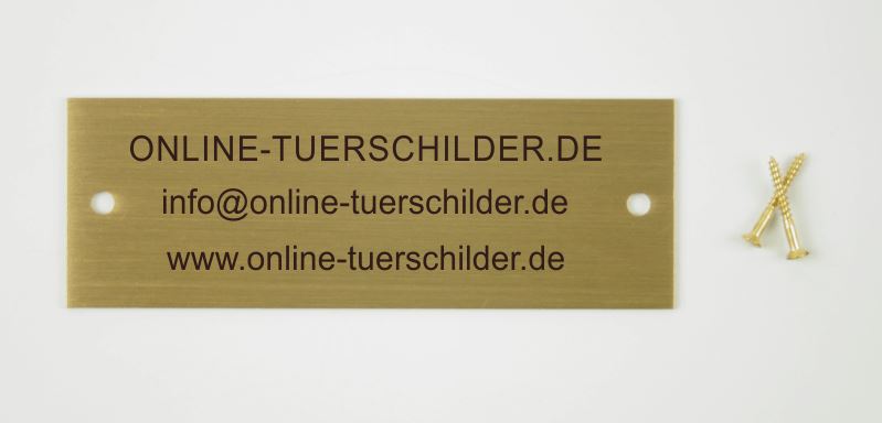Messingschild 115 x 40 mm mit Ihrem Wunschtext Messingschild online-tuerschilder.com