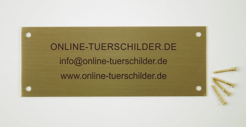 Messingschild 160 x 60 mm mit Ihrem Wunschtext Messingschild online-tuerschilder.com