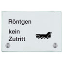 Praxisschild aus Glas Röntgen kein Zutritt mit 2/4 Haltern Praxisschild aus Glas Röntgen kein Zutritt online-tuerschilder.com 100x150mm 2 Halter Piktogramm Tierarzt