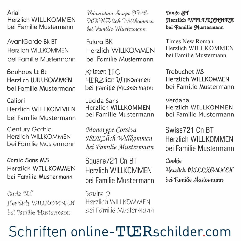 Namensschild Background Grafik mit Ihrem Wunschnamen (3 Entwürfe per Mail) Haustürschild Background Grafik online-tuerschilder.com