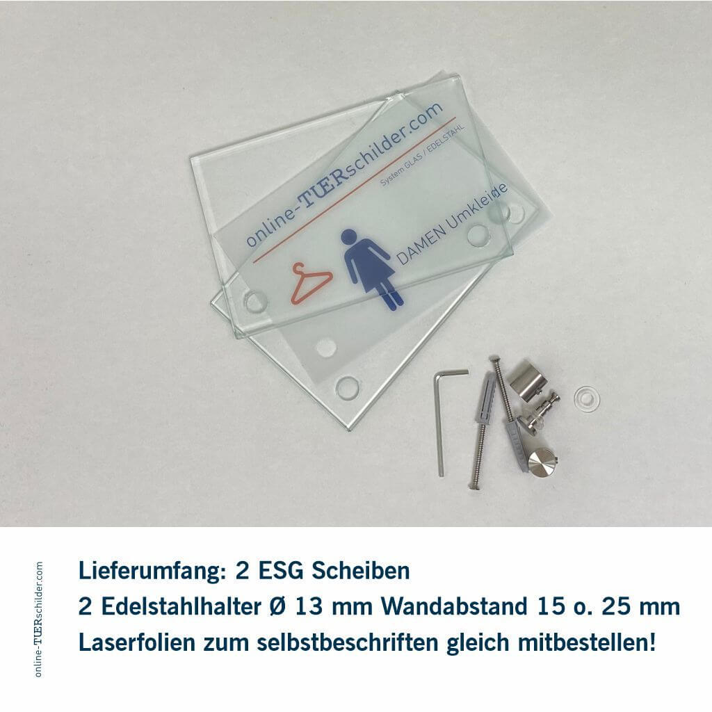 Praxisschild aus Glas Anmeldung mit 2 oder 4 Haltern Praxisschild aus Glas Anmeldung 8