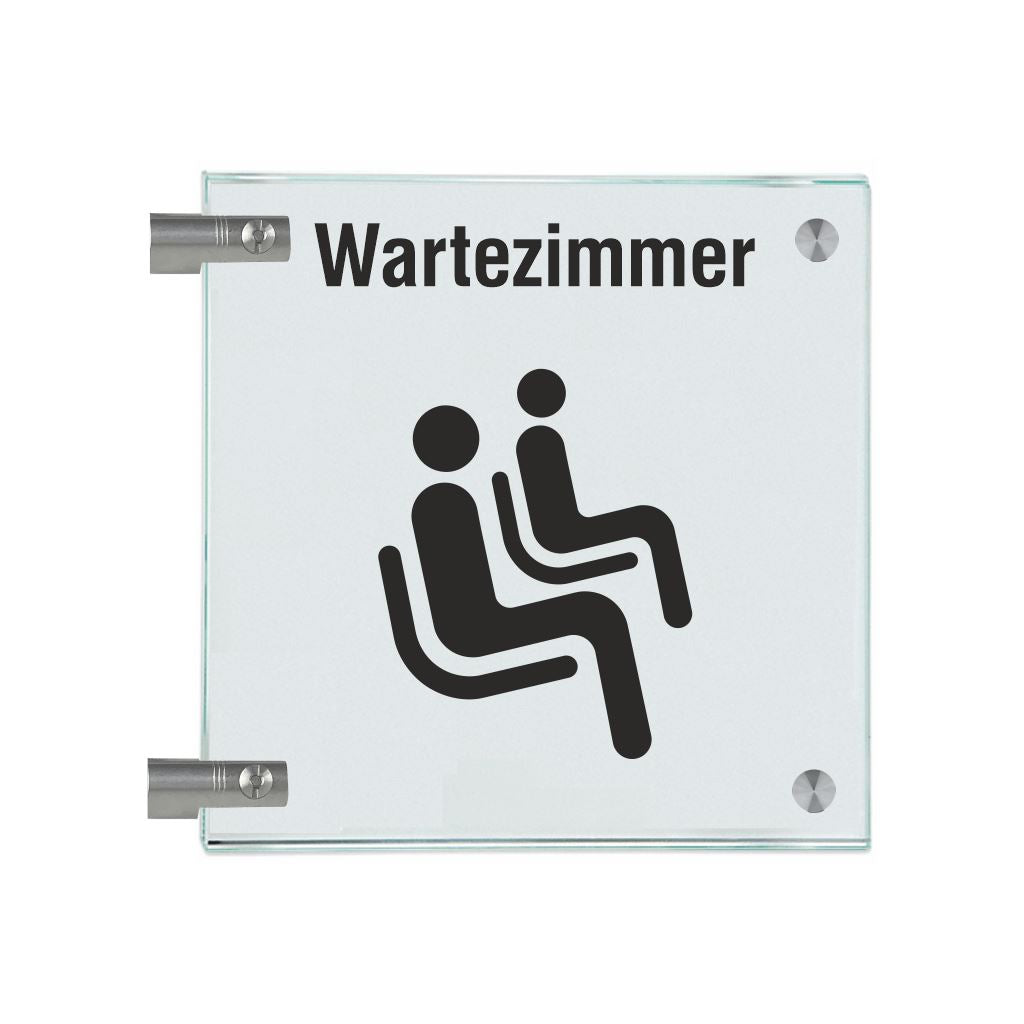 Fahnenschilder Wartezimmer Piktogramm und Text 1