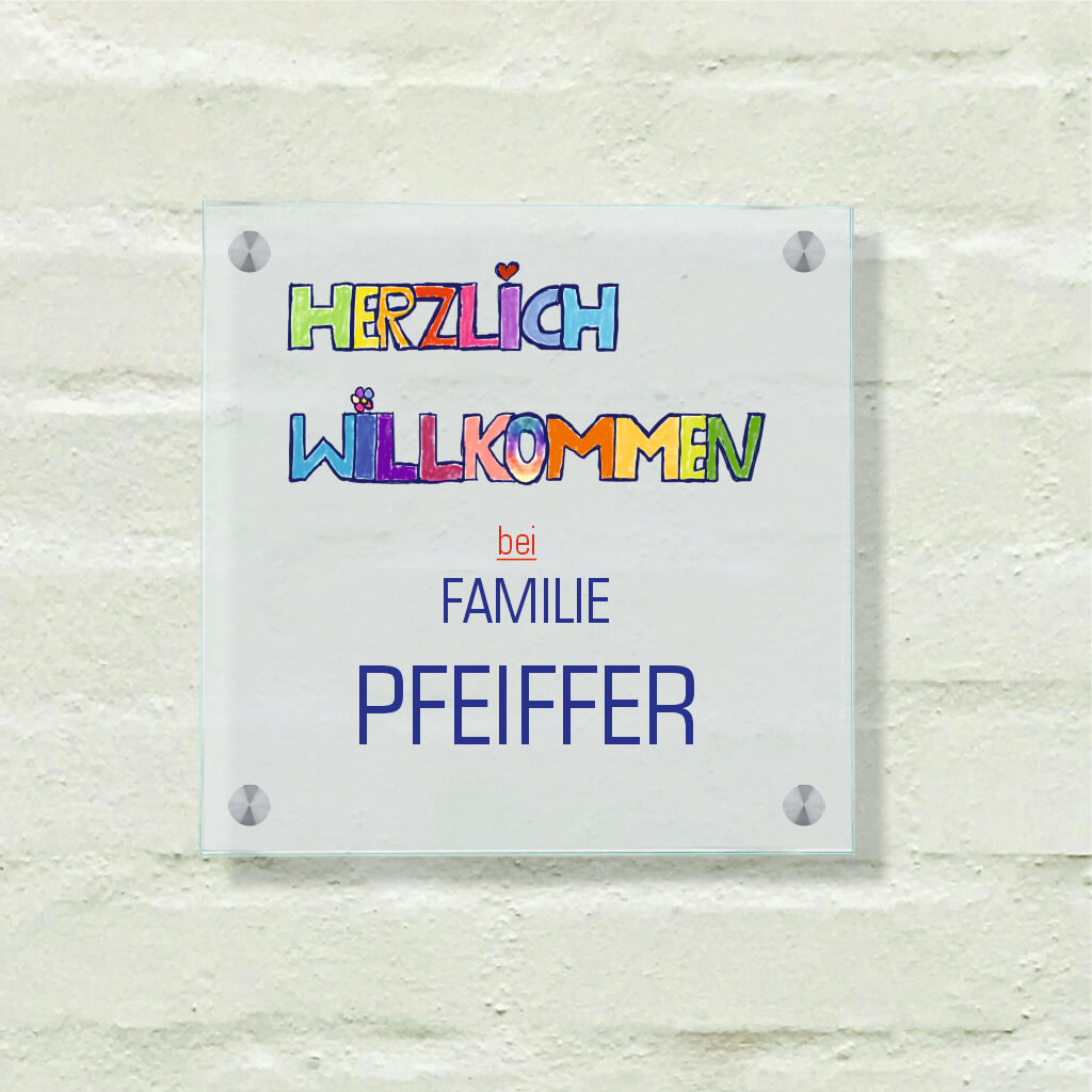 Haustürschilder Herzlich Willkommen BEI 1