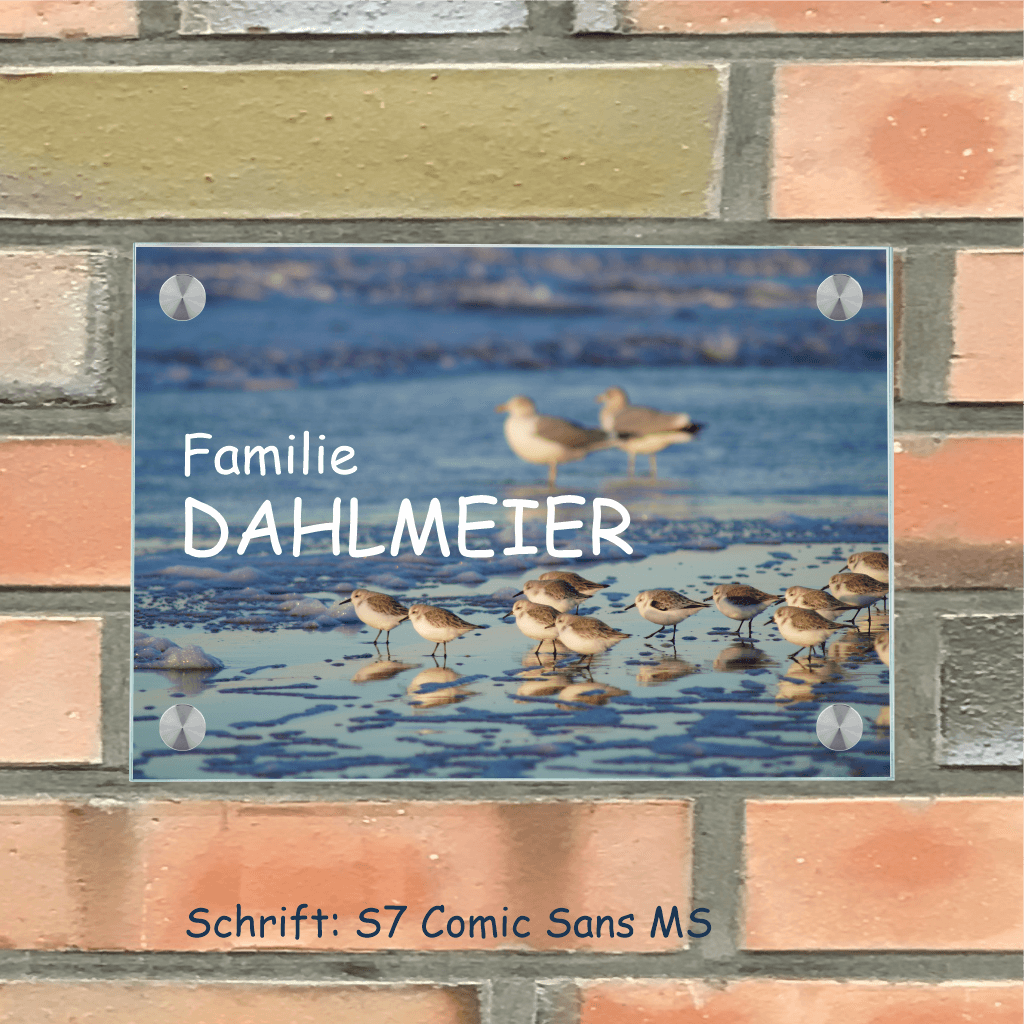 Personalisiertes Familienschild Strandläufer personalisiert