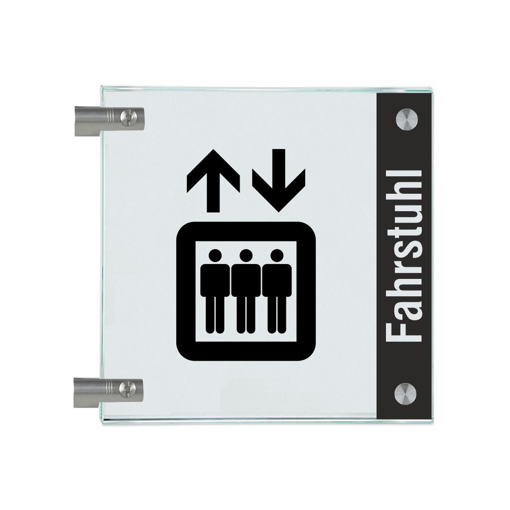 Fahnenschild Fahrstuhl mit Balken 1