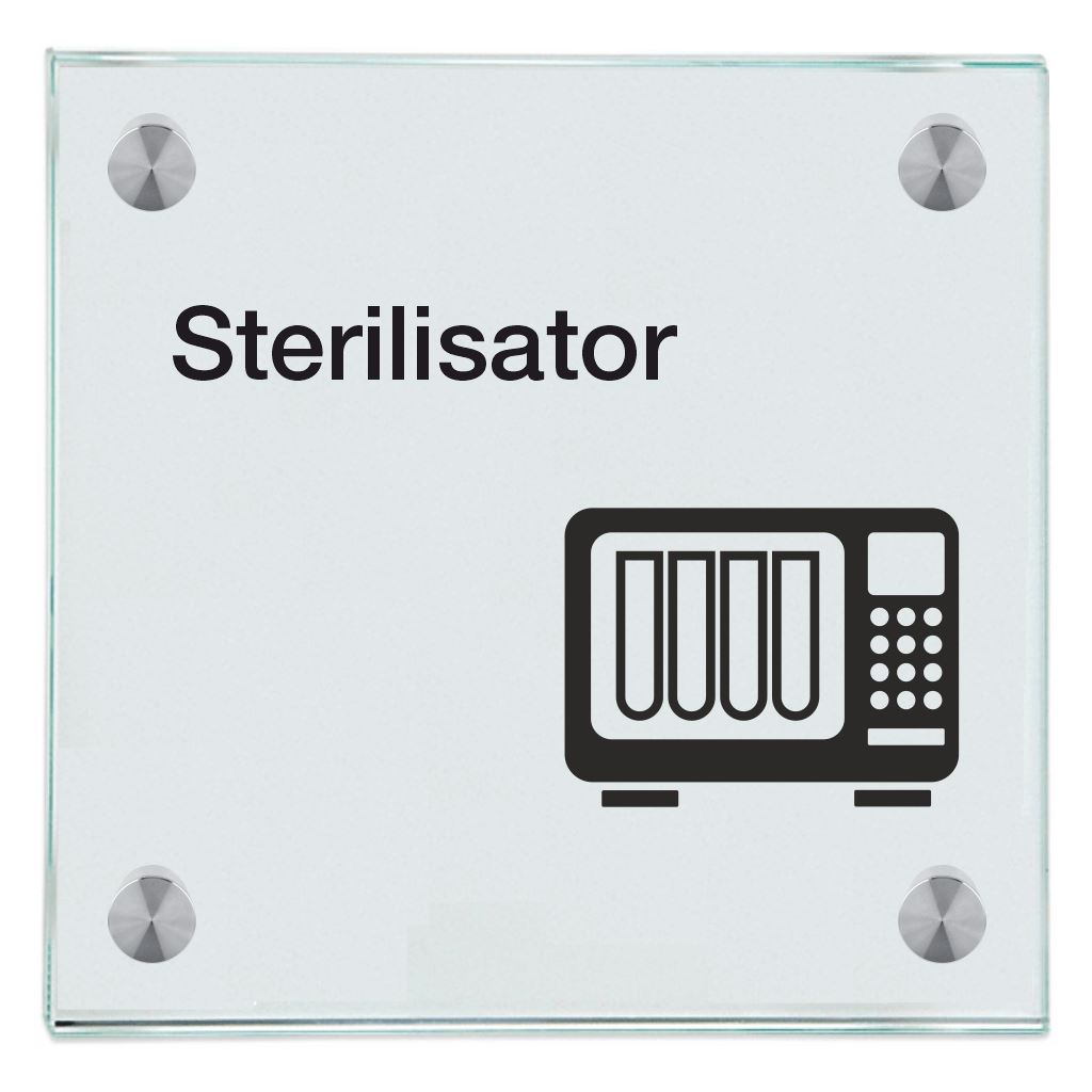 Praxisschilder aus Glas Sterilisator 2