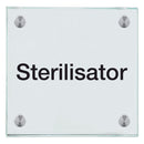 Praxisschild aus Glas Sterilisator mit 2/4 Haltern Praxisschild aus Glas 1