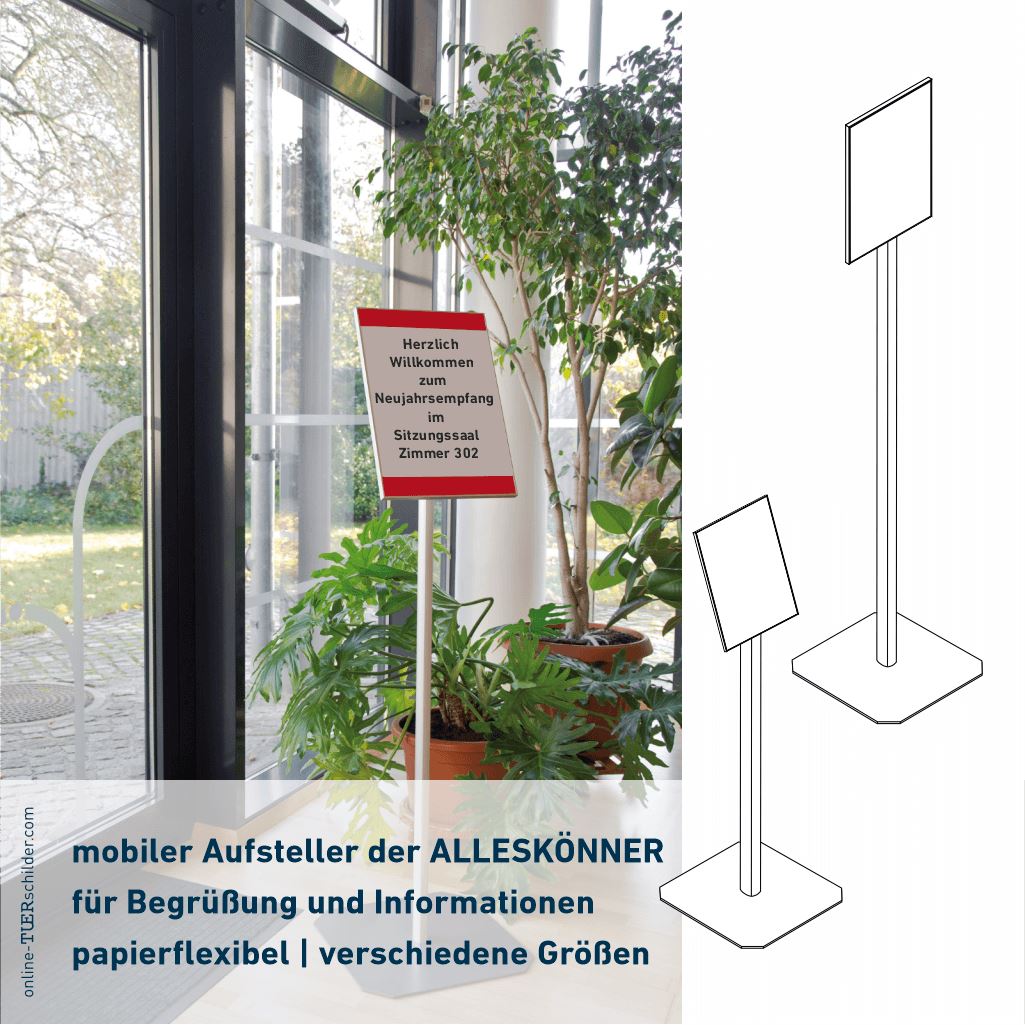 Informationsständer für Ihr Büro System Sylt - mobil schräg