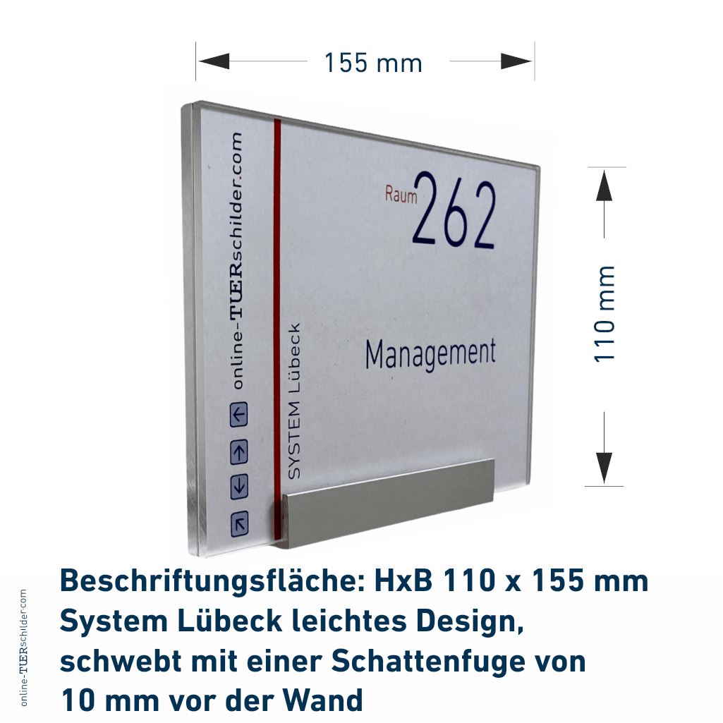 Türschilder Lübeck für Ihr Büro - mit Scheiben aus Acrylglas in verschiedenen Farben 3