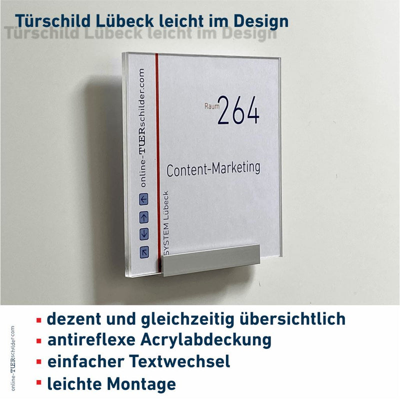 Türschilder Lübeck für Ihr Büro - mit Scheiben aus Acrylglas in verschiedenen Farben 5