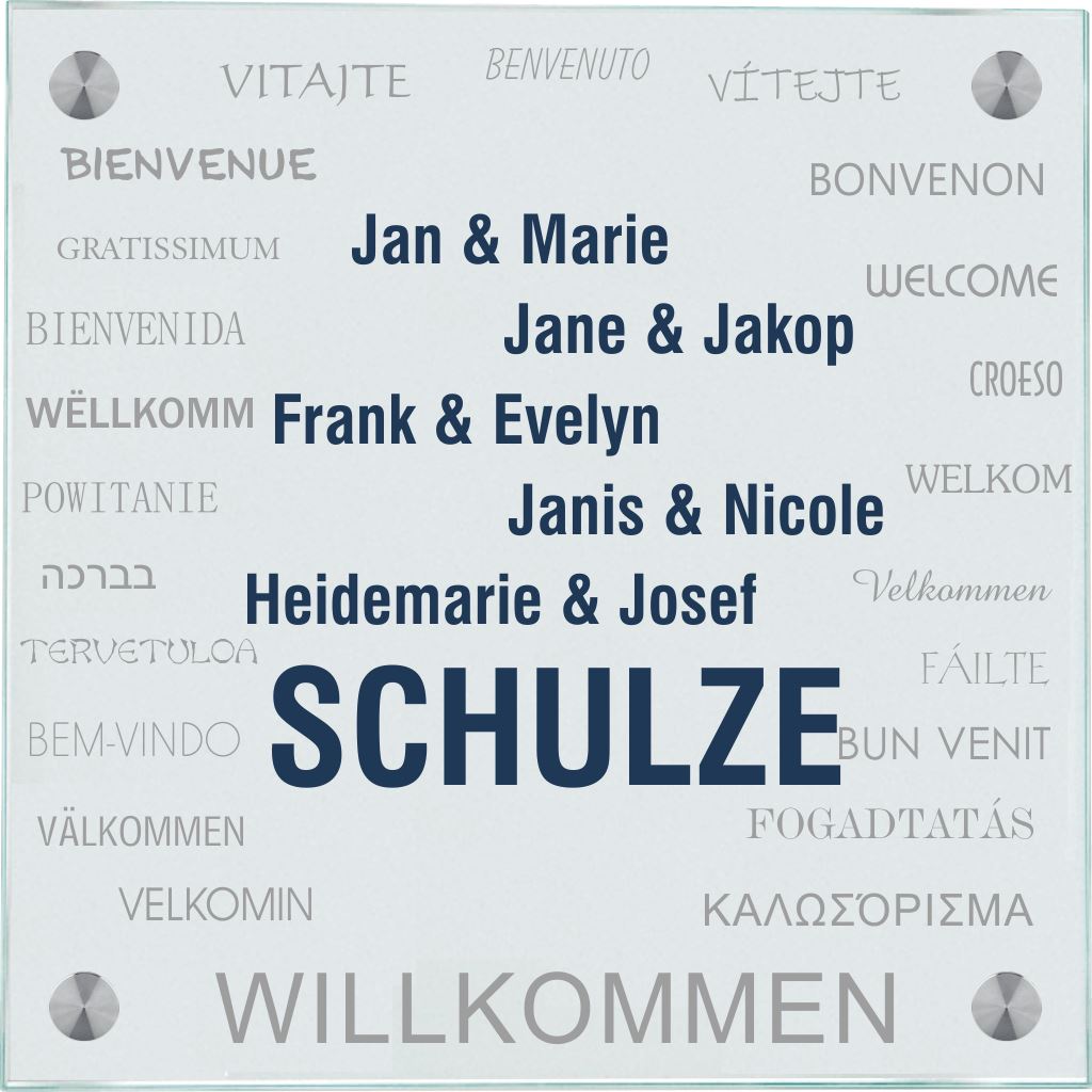Haustürschilder in vielen Sprachen 1