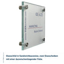 Türschild für Ihr Büro aus Glas mit 4 12
