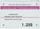Moderne Wegweiser / Türschilder aus Glas mit 4 Edelstahlhaltern Etagenwegweiser Büro Glas Edelstahl mit 4 Haltern - Türschilder online-tuerschilder.com 210x297mm (A4)