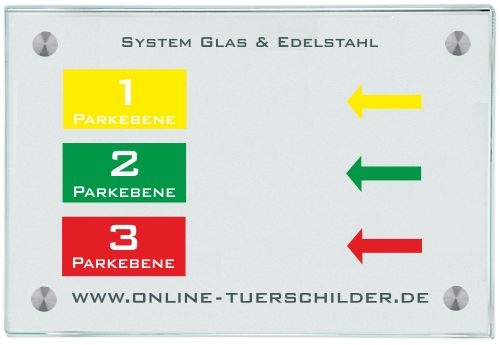 Infoschild Kosel aus Acryl mit 4 Edelstahlhaltern