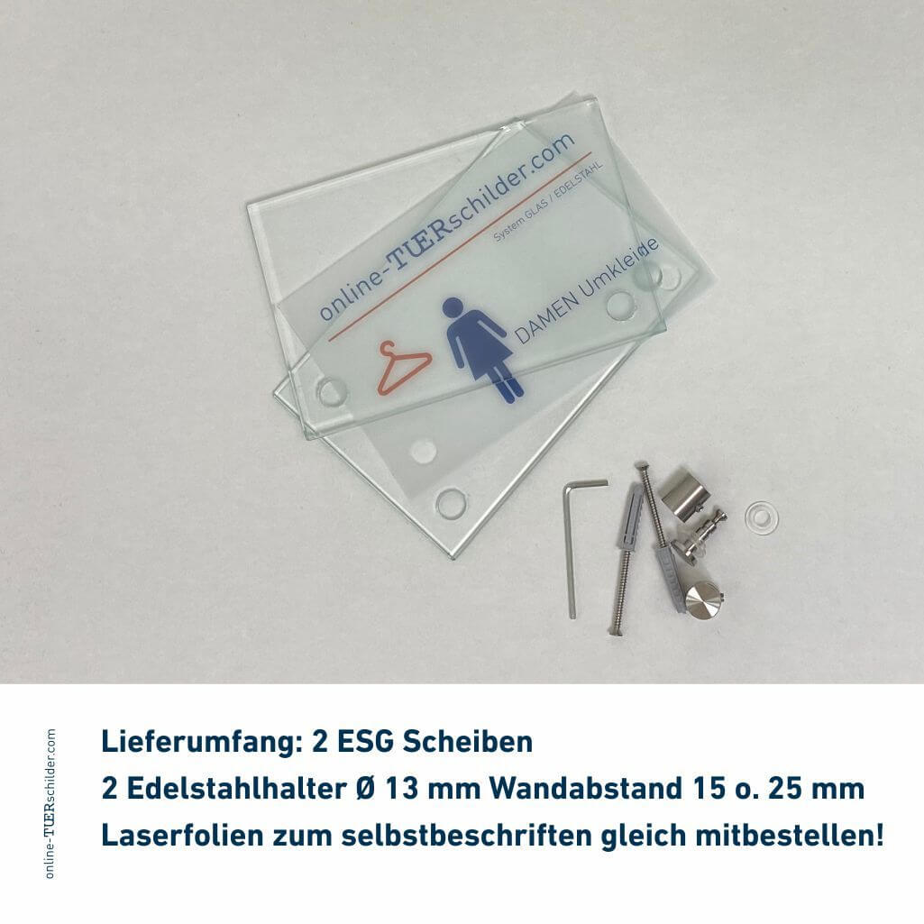 Türschild für Ihr Büro aus Glas mit 2 Haltern 6